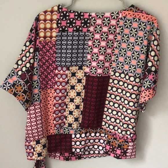 JADE Melody Tam Geo Patch Print Tie Top - Picture 5 of 5